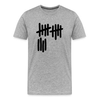 14 - Nummer - Männer Premium Bio T-Shirt - Grau meliert - Vorne - Damien (186cm)