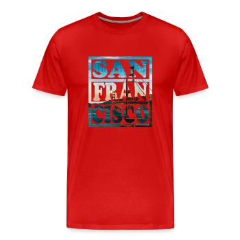 San Francisco - Men's Premium Organic T-Shirt - red - Front - Damien (186cm)