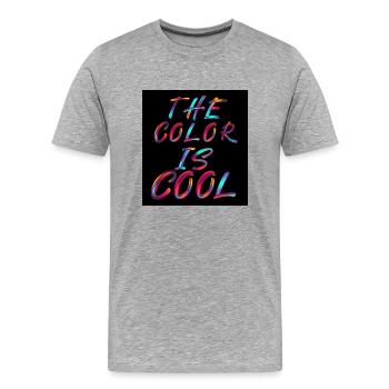 thème coloré, image en couleur - T-shirt bio Premium Homme - gris chiné - Devant - Damien (186cm)