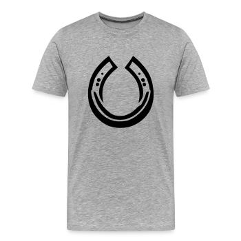 Hufeisen Vektor Geschenkidee - Männer Premium Bio T-Shirt - Grau meliert - Vorne - Damien (186cm)