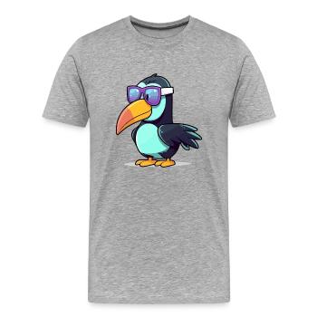 Den Tukan auf die Mühle bringen - Männer Premium Bio T-Shirt - Grau meliert - Vorne - Damien (186cm)