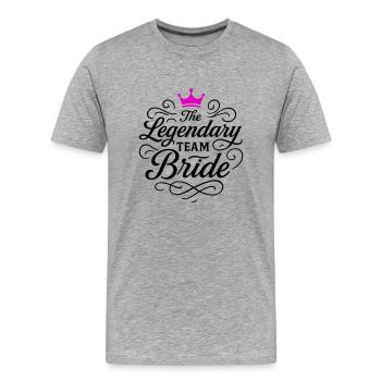 Équipe mariée bachelorette - T-shirt bio Premium Homme - gris chiné - Devant - Damien (186cm)