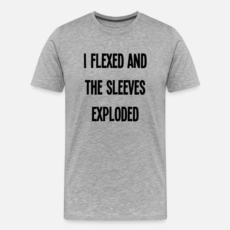 i flexed and the sleeves - Männer Premium Bio T-Shirt - Grau meliert