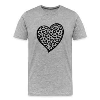 Leo Heart - Männer Premium Bio T-Shirt - Grau meliert - Vorne - Damien (186cm)