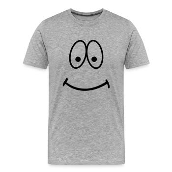 smiley - Men's Premium Organic T-Shirt - heather grey - Front - Damien (186cm)