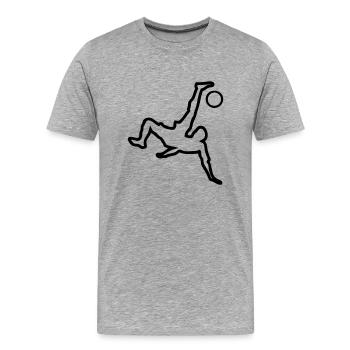 Sportler Fußball Fußball Fußball - Männer Premium Bio T-Shirt - Grau meliert - Vorne - Damien (186cm)