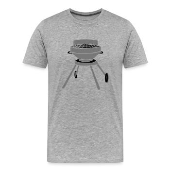 grillen koch comic cartoon essen camping hunger bb - Männer Premium Bio T-Shirt - Grau meliert - Vorne - Damien (186cm)