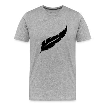 feder - Männer Premium Bio T-Shirt - Grau meliert - Vorne - Damien (186cm)