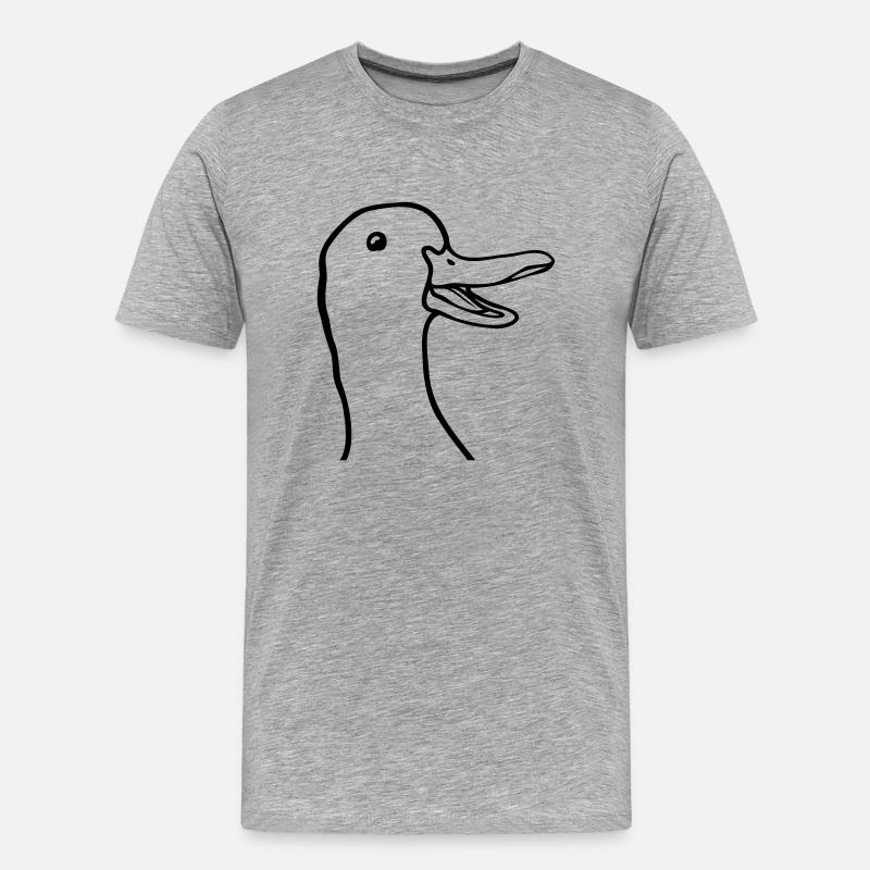 Comic Kopf süße Gans - Männer Premium Bio T-Shirt - Grau meliert