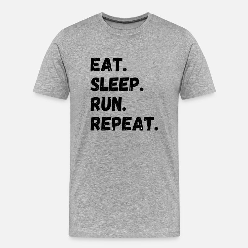 Eat Sleep Run Repeat - Männer Premium Bio T-Shirt - Grau meliert