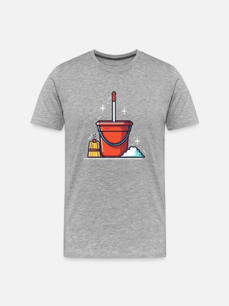 Clean - Männer Premium Bio T-Shirt - Grau meliert
