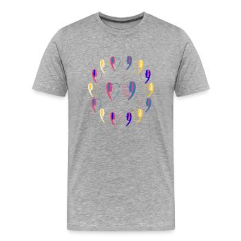La ronde de l'amour . - T-shirt bio Premium Homme - gris chiné - Devant - Damien (186cm)
