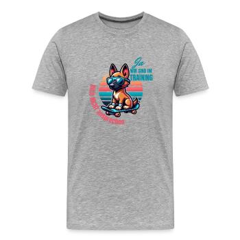 Hunde Training - Männer Premium Bio T-Shirt - Grau meliert - Vorne - Damien (186cm)