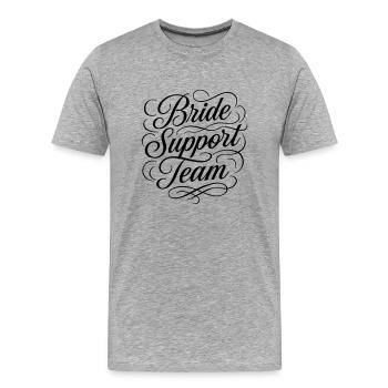 Mariage de l’équipe de soutien de la mariée - T-shirt bio Premium Homme - gris chiné - Devant - Damien (186cm)