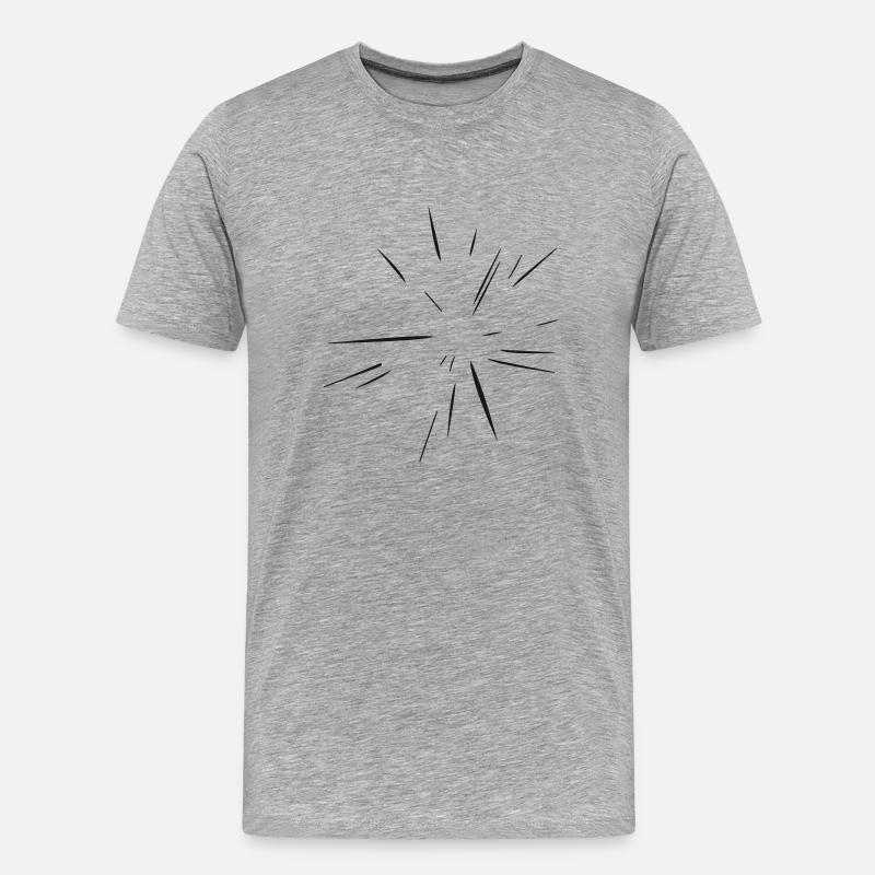 Explosion - Flash - Blitz - Vectorgraphic - Männer Premium Bio T-Shirt - Grau meliert