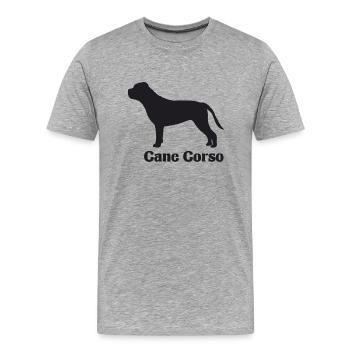 Cane Corso Silhouette - Männer Premium Bio T-Shirt - Grau meliert - Vorne - Damien (186cm)