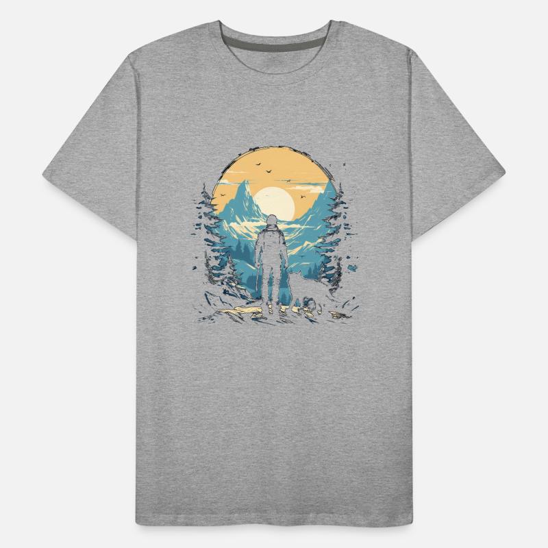 Junger Mann und sein Wolf 2 Männer Premium Bio T-Shirt