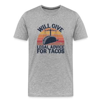 Tacos vs. Legal Advice - Men's Premium Organic T-Shirt - heather grey - Front - Damien (186cm)