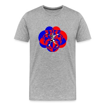 Art optique - Étude proportionnelle - T-shirt bio Premium Homme - gris chiné - Devant - Damien (186cm)