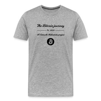 Das Satoschi Projekt - Männer Premium Bio T-Shirt - Grau meliert - Vorne - Damien (186cm)
