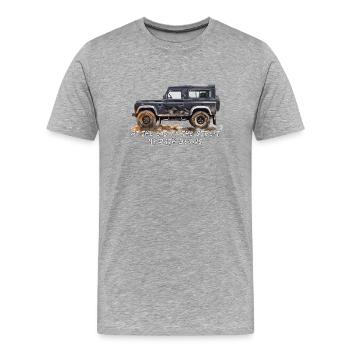 Defender 90 4x4 Landy Off Road Bestseller Land - Männer Premium Bio T-Shirt - Grau meliert - Vorne - Damien (186cm)