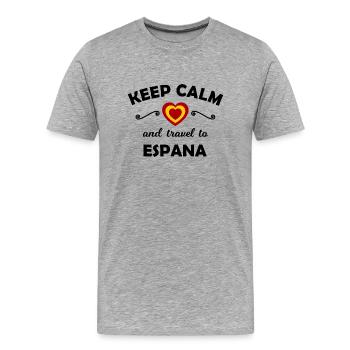 Ferien in Spanien - Männer Premium Bio T-Shirt - Grau meliert - Vorne - Damien (186cm)
