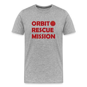 Die Weltall Rettungs Mission - Männer Premium Bio T-Shirt - Grau meliert - Vorne - Damien (186cm)