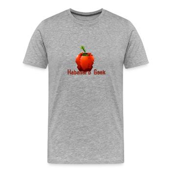 Chilli,geek,chilli geek,pixel, habanero - Men's Premium Organic T-Shirt - heather grey - Front - Damien (186cm)
