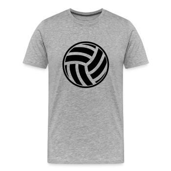 Symbole de volleyball - T-shirt bio Premium Homme - gris chiné - Devant - Damien (186cm)