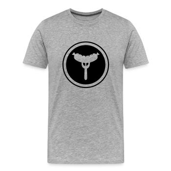 Wurst Gabel - Männer Premium Bio T-Shirt - Grau meliert - Vorne - Damien (186cm)