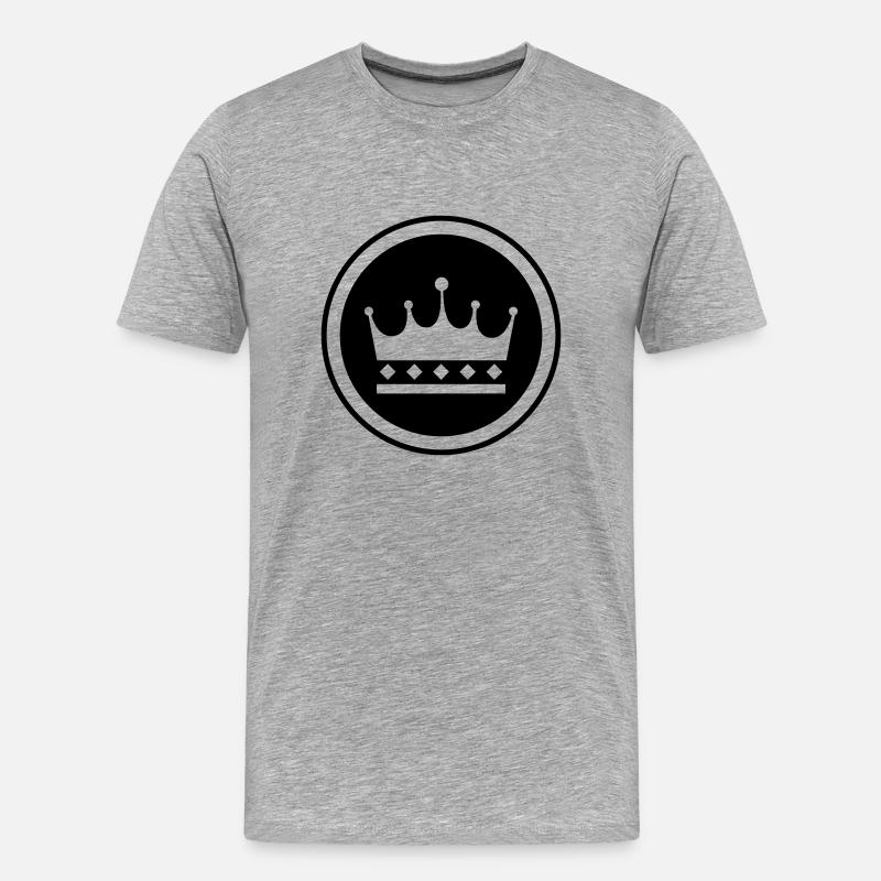Krone Symbol - Männer Premium Bio T-Shirt - Grau meliert