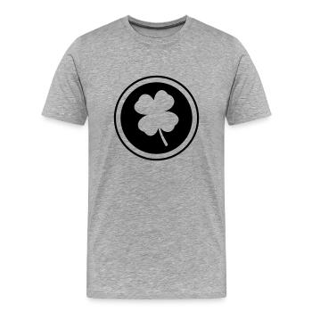 Kleeblatt Symbol - Männer Premium Bio T-Shirt - Grau meliert - Vorne - Damien (186cm)