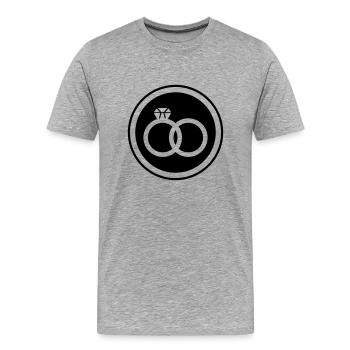 Bagues de mariage Mariage - T-shirt bio Premium Homme - gris chiné - Devant - Damien (186cm)