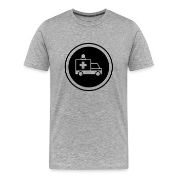 Krankenwagen Ambulance - T-shirt bio Premium Homme - gris chiné - Devant - Damien (186cm)