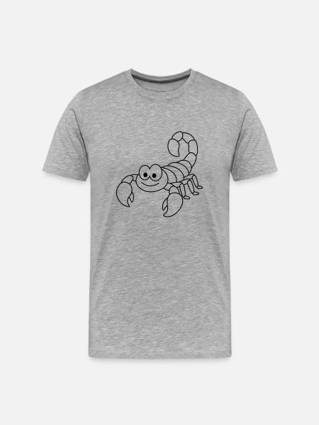 Skorpion Comic Tier - Männer Premium Bio T-Shirt - Grau meliert