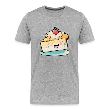 Cheesecake Comic - Men's Premium Organic T-Shirt - heather grey - Front - Damien (186cm)