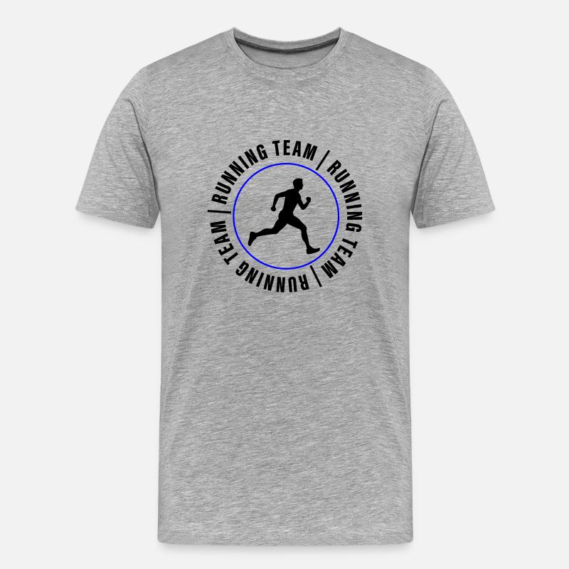 Running Team Marathon Mann - Männer Premium Bio T-Shirt - Grau meliert