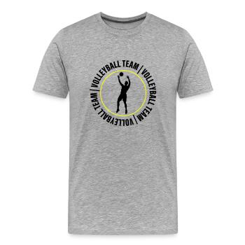 Volleyball Team Verein Spieler - Männer Premium Bio T-Shirt - Grau meliert - Vorne - Damien (186cm)