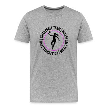 Volleyball Team Verein Spielerin - Männer Premium Bio T-Shirt - Grau meliert - Vorne - Damien (186cm)