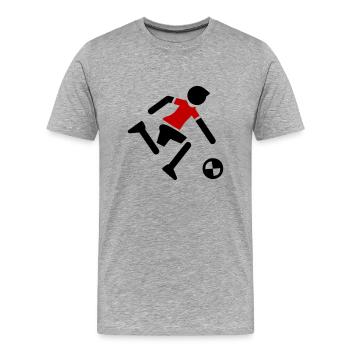 Joueur de football Joueur de football - T-shirt bio Premium Homme - gris chiné - Devant - Damien (186cm)
