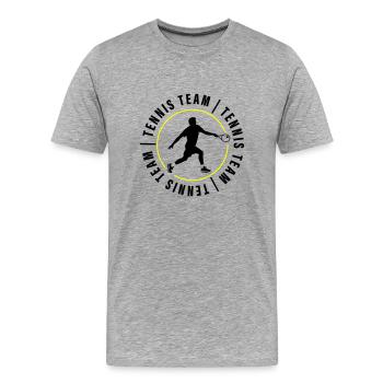 Tennis Team Verein Spieler - Männer Premium Bio T-Shirt - Grau meliert - Vorne - Damien (186cm)