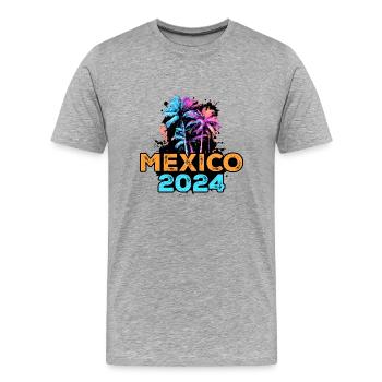 Tournée Mexique 2024 - T-shirt bio Premium Homme - gris chiné - Devant - Damien (186cm)