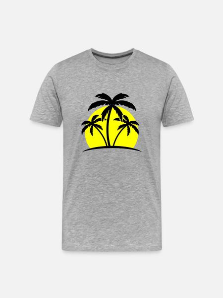 beach palm trees - Men's Premium Organic T-Shirt - heather grey