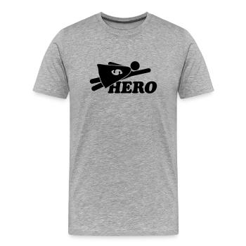 Super Hero Man - T-shirt bio Premium Homme - gris chiné - Devant - Damien (186cm)