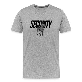 Security Dog - Men's Premium Organic T-Shirt - heather grey - Front - Damien (186cm)