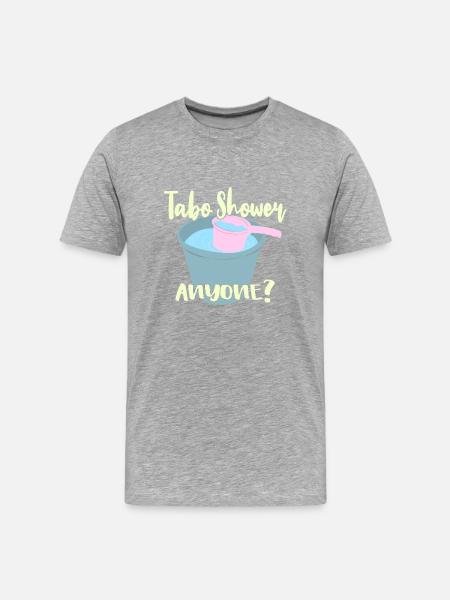 Tabo Shower Anyone? - Männer Premium Bio T-Shirt - Grau meliert