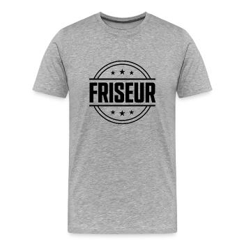 Friseur Beruf - Männer Premium Bio T-Shirt - Grau meliert - Vorne - Damien (186cm)