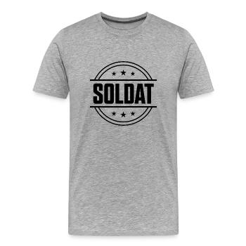 Soldat Beruf - Männer Premium Bio T-Shirt - Grau meliert - Vorne - Damien (186cm)