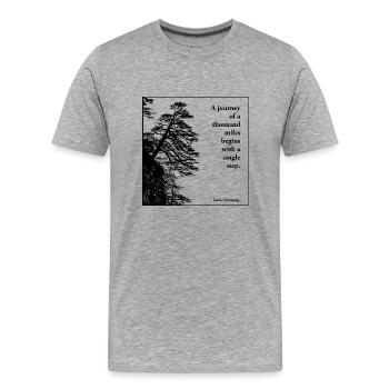 un voyage de mille miles - Laozi - T-shirt bio Premium Homme - gris chiné - Devant - Damien (186cm)