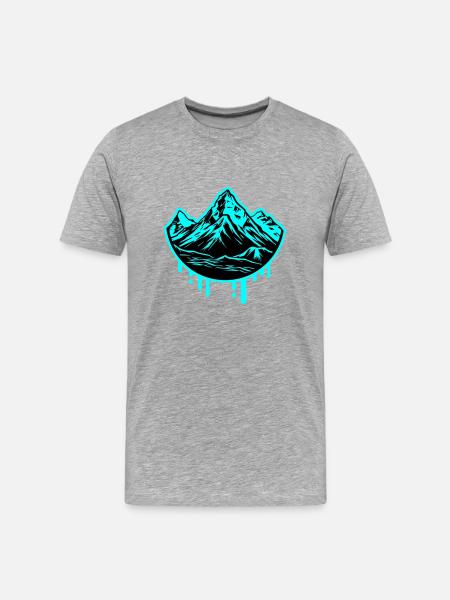 Berge Symbol Mountains - Men's Premium Organic T-Shirt - heather grey